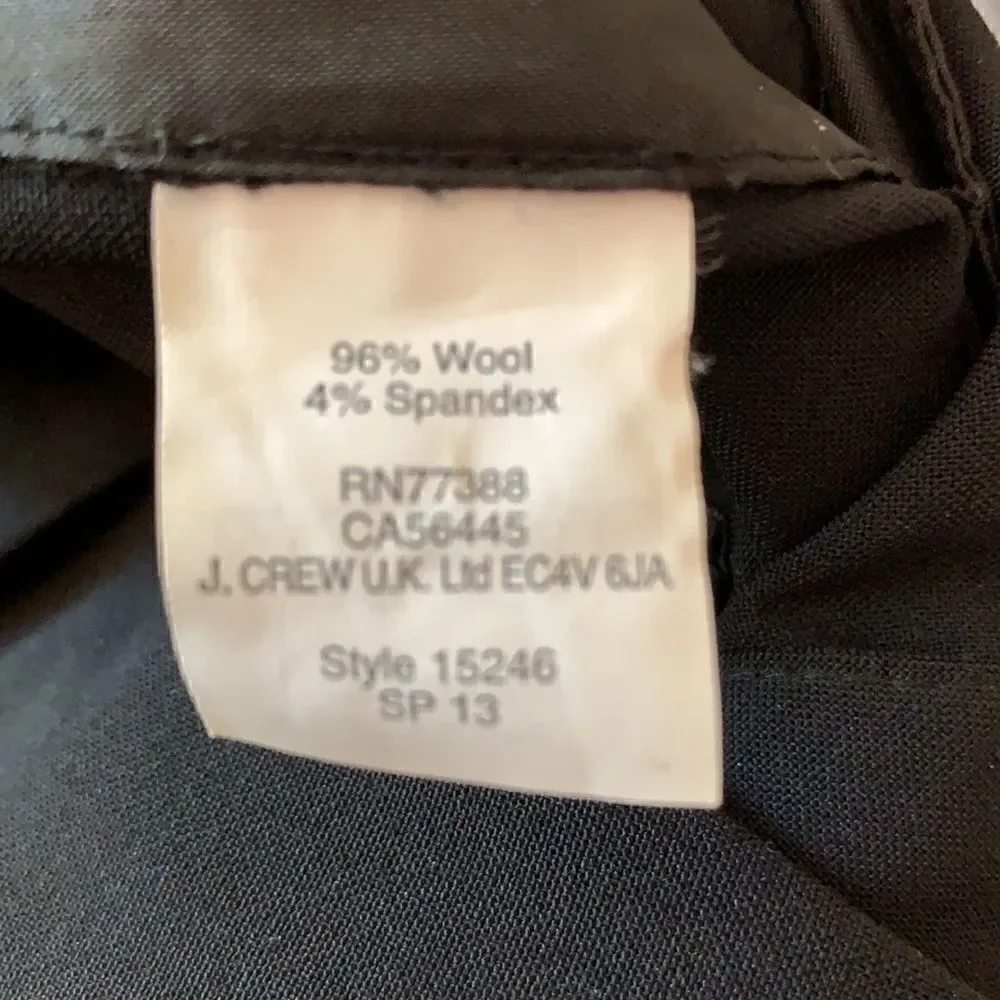 𝅺j Crew favorite Tollegno Italian wool trousers size 4 in black